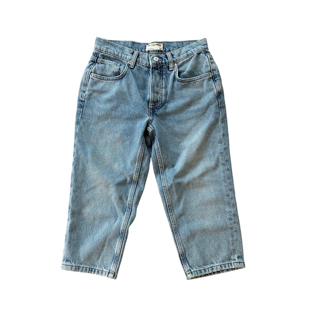 Free People Capris Sun City Light Wash Cropped Jeans Size 24